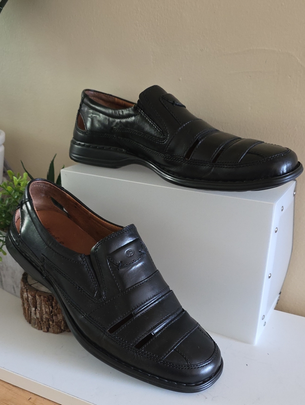 Josef Seibel Leather Fisherman Sandal /Loafer - Black Sz 44 ( 10/10.5 US)